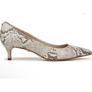 Sam Edelman Dori Grey Snakeskin Pointed Toe Kitten Heel Pumps Womens 10 New